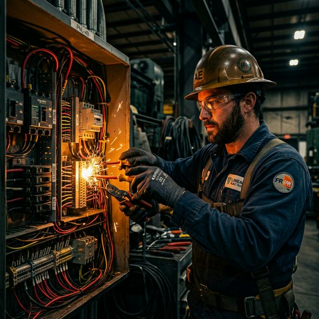 Electricista profesional realizando reparación eléctrica a domicilio en Ciudad Juárez, Chihuahua